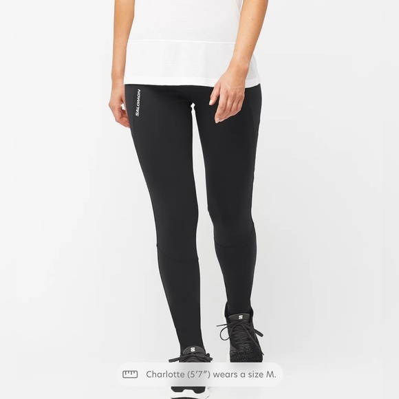 Salomon Pants - Salomon Running Cross Warm 28” Tights Leggings Black Sz XL!